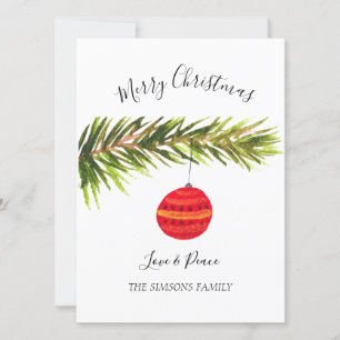 Aquarell Frohe Weihnachtsbaum Fröhlich und hell Feiertagskarte