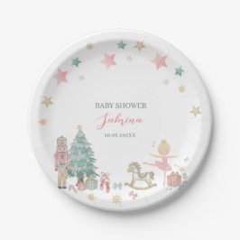 Aquarell Frohe Weihnachtscreme Ballettbaby Pappteller
