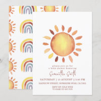 Aquarell Fröhliche Gelbe Sonnenschein-Baby-Party