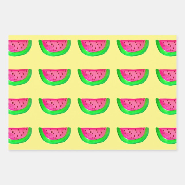 Aquarell Frucht bunt Pop Art Fruchtdesign Geschenkpapier Set (Vorderseite)