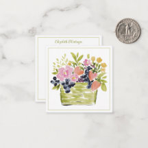 Aquarell-Früchte- und Blumenkorb