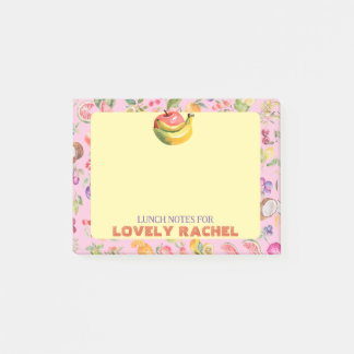 Aquarell-Fruchtmuster Individuelle rosa Lunchbox Post-it Klebezettel