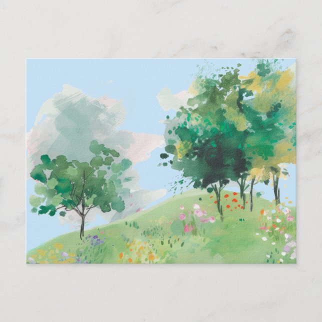 Aquarell Frühling Handgezeichnet  Postkarte (Vorderseite)