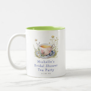 Aquarell-Frühlings-Brautabschied-Teeparty Zweifarbige Tasse