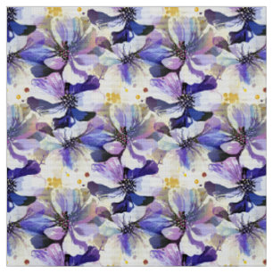 Aquarell-Frühlings-Rittersporn-Gartenblumen Stoff