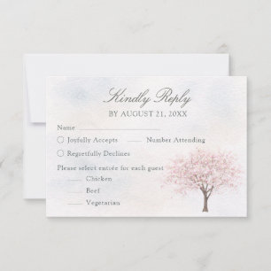 Aquarell-Frühlingsbaum-Hochzeits-RSVP-Karte RSVP Karte