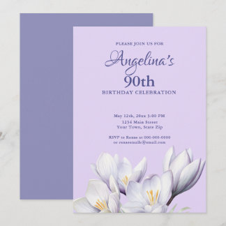 Aquarell Frühlingsblumen 90. Geburtstag Einladung