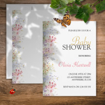 Aquarell Frühlingsblumen Babyparty-Einladung