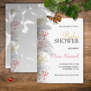 Aquarell Frühlingsblumen Babyparty-Einladung Einladung