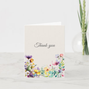 Aquarell-Frühlingsblumen-Dankeskarten Dankeskarte