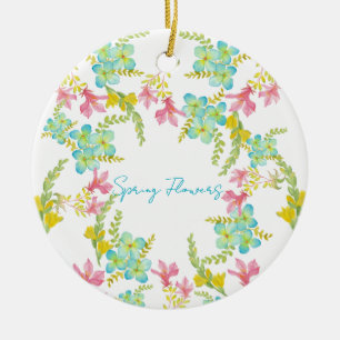 Aquarell Frühlingsblumen  Keramik Ornament