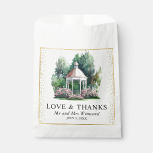 Aquarell Frühlingsgarten Pavillon Hochzeit Geschenktütchen