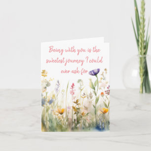 Aquarell Frühlingsmischung Floral Jedes Jubiläum Karte
