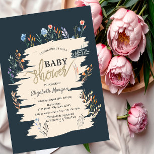 Aquarell-Frühlingswiesen-Baby-Party Einladung