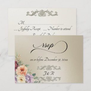 Aquarell Frühlingswildblumen - Weizen RSVP Karte