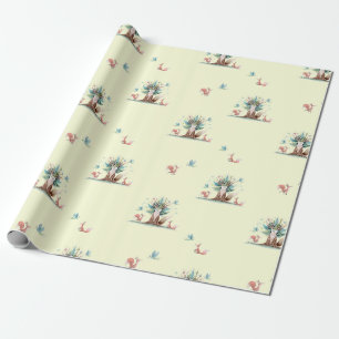 Aquarell-Fuchs-Baum-Geschenkpapier Geschenkpapier