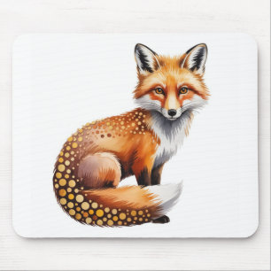Aquarell-Fuchs- & Herbstpunkte-Mauspad Mousepad