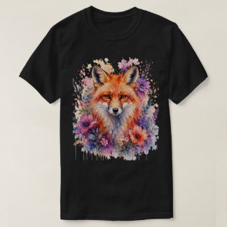 Aquarell-Fuchs mit floralem Naturkunst-Design Süß! T-Shirt