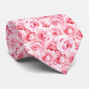 Aquarell-fuchsienrosa Rosen Krawatte
