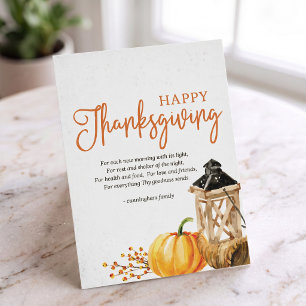 Aquarell Füllhorn Kürbis Thanksgiving Gedicht Feiertagspostkarte