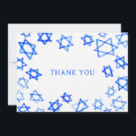 Aquarell Fun Blue Star von David Bar Bat Mitzvah Dankeskarte<br><div class="desc">Perfekt Spaß DANK YOU card zu senden nach einem Fledermaus Mitzvah, Bar mitzvah oder anderen jüdischen Feiern! Handgefertigte Aquarellkunst für Sie auf der Vorderseite und leere Rückseite! Vollständig anpassbar! Klicken Sie auf "Personalisieren" oben, um den Text zu bearbeiten. Klicken Sie auf "Bearbeiten mit dem Designwerkzeug", um die Schriftart, Farben und...</div>