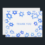 Aquarell Fun Blue Star von David Bar Bat Mitzvah Dankeskarte<br><div class="desc">Perfekt Spaß DANK YOU card zu senden nach einem Fledermaus Mitzvah, Bar mitzvah oder anderen jüdischen Feiern! Handgefertigte Aquarellkunst für Sie auf der Vorderseite und leere Rückseite! Vollständig anpassbar! Klicken Sie auf "Personalisieren" oben, um den Text zu bearbeiten. Klicken Sie auf "Bearbeiten mit dem Designwerkzeug", um die Schriftart, Farben und...</div>