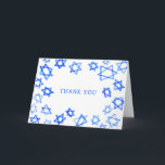 Aquarell Fun Blue Star von David Bar Bat Mitzvah Dankeskarte<br><div class="desc">Perfekt Spaß DANK YOU card zu senden nach einem Fledermaus Mitzvah, Bar mitzvah oder anderen jüdischen Feiern! Handgefertigte Aquarellkunst für Sie vorne und innen leer! Vollständig anpassbar! Klicken Sie auf "Personalisieren" oben, um den Text zu bearbeiten. Klicken Sie auf "Bearbeiten mit dem Designwerkzeug", um die Schriftart, Farben und Einstellungen anzupassen....</div>