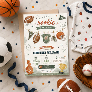 Aquarell-Fußball-Baby-Party Einladung