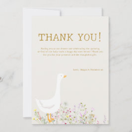 Aquarell Gänse Wildblume Kinderdusche Dankeskarte