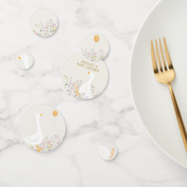 Aquarell Gänse Wildblume Twins Kinderdusche Konfetti