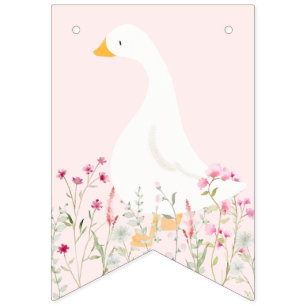 Aquarell Gänse Wildblume Twins Kinderdusche Wimpelkette