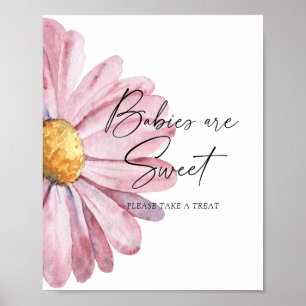 Aquarell-Gänseblümchen - Babys sind süße Poster