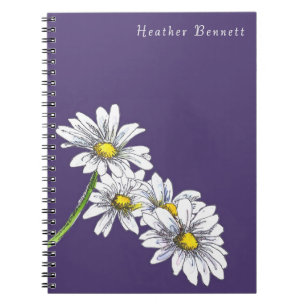 Aquarell-Gänseblümchen-Boho-Weihnachtsgeschenk Notizblock