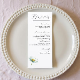 Aquarell-Gänseblümchen Elegante Florale Hochzeit Menükarte