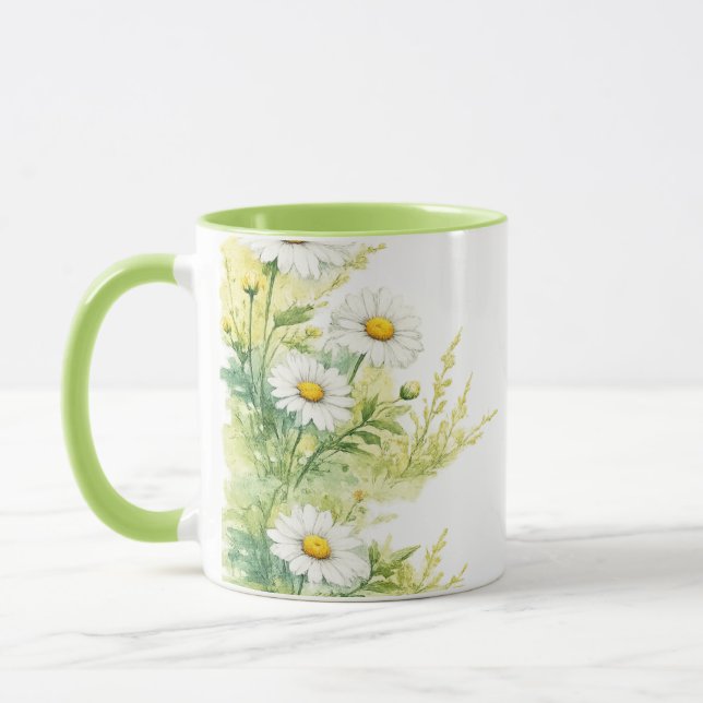 Aquarell-Gänseblümchen Tasse (Links)