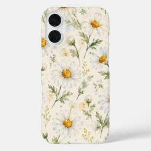 Aquarell-Gänseblümchen-Wildblumen-Botanik iPhone 16 Hülle