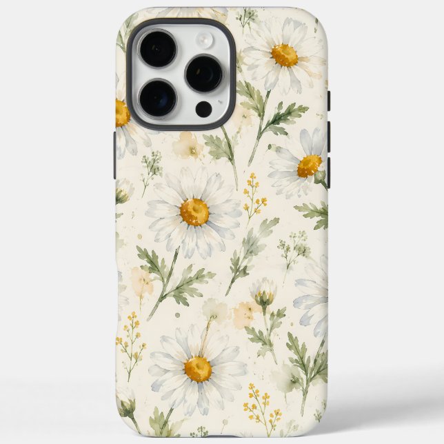 Aquarell-Gänseblümchen-Wildblumen-Botanik Case-Mate iPhone Hülle (Rückseite)