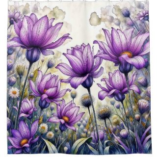 Aquarell-Gänseblumen-Design Duschvorhang