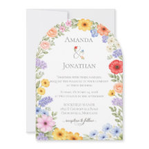 Aquarell-Garten-Blumen-Hochzeitseinladung
