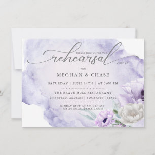 Aquarell-Garten Floral Flieder Mohn Einladung