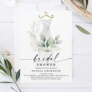 Aquarell Gärten Gold Bridal Dusche Einladung