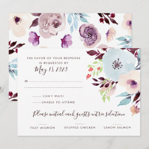 Aquarell-Garten-Hochzeits-RSVP Einladung