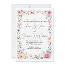 Aquarell-Garten-Hochzeitseinladung