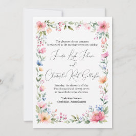 Aquarell-Garten-Hochzeitseinladung Einladung
