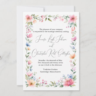 Aquarell-Garten-Hochzeitseinladung Einladung
