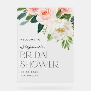 Aquarell-Gartenblumen-Brautjunggesellinnen-Abschie Acrylschild