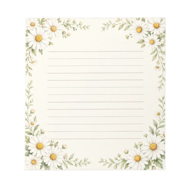 Aquarell-Gärtner-Blumengarten liniiert  Notizblock (Vorderseite)