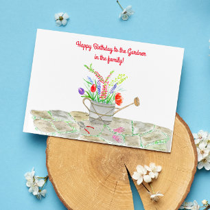 Aquarell-Gärtner-Geburtstag Karte