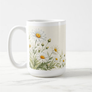 Aquarell-Gärtnern-Daisy-Blumen Kaffeetasse