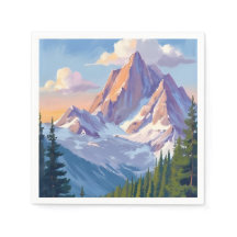 Aquarell-Gebirgslandschaft-Naturmalerei